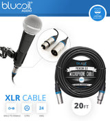 MXL 990 Blizzard Cardioid Condenser Microphone for Vocals and Guitars Bundle with Blucoil 20-FT Balanced XLR Cable, Pop Filter, Adjustable Microphone Tripod Stand, and 4X 12 Acoustic Wedges