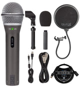 Samson Q2U USB XLR Dynamic Microphone for Windows, Mac, iOS Recording and Podcasting Bundle with Blucoil Pop Filter Windscreen, and 3-FT USB 2.0 Type-A Extension Cable