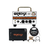 Orange Amps Micro Terror 20W Guitar Amplifier Head Bundle with Vinyl Travel Bag, Blucoil 10-FT Straight Instrument Cable (1/4in), 5-FT Audio Aux Cable, and 2-Pack of Pedal Patch Cables