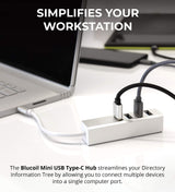 Blucoil USB-C Mini Hub with 1 x Micro-USB and 4 x USB 3.0 Expansion Ports - Compatible with Apple MacBook/MacBook Pro/iMac/iMac Pro, Google Pixel Chromebook, Samsung, Windows, Linux PC, and More