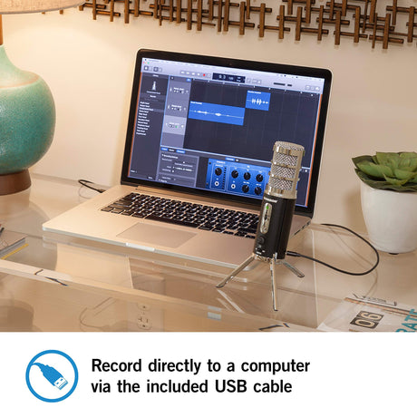 Samson Satellite USB/iOS Broadcast Microphone for Recording, Podcasting, and Streaming - Compatible with iOS, Mac, Windows Bundle with Blucoil USB-A Mini Hub, and 3-FT USB 2.0 Type-A Extension Cable