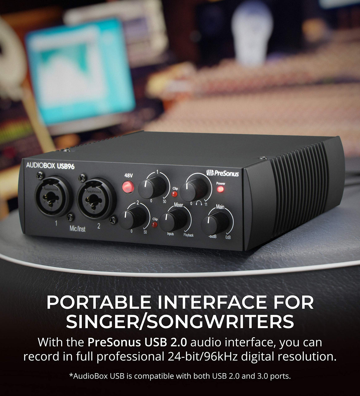 PreSonus AudioBox Studio Ultimate Bundle 25th Anniversary Edition with Studio Monitors and Studio One Artist, Blucoil Adjustable Mic Stand, Pop Filter Windscreen, and 2-Pack of Acoustic Isolation Pads