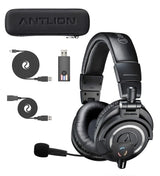 blucoil Technica ATH-M50X Professional Studio Monitor Headphones, Black, Professional Grade, Critically Acclaimed Bundle with Audio ModMic Wireless Attachable Boom Microphone for Headphones