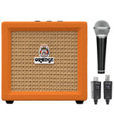 Orange Amps Crush Mini 3W Analogue Combo Amp for Guitars (Orange) Bundle with Blucoil Wireless Mic System, and Samson R21S Dynamic Microphone