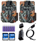 Browning BTC-5PXD Strike Force Pro XD Trail Camera for Outdoor Surveillance (2-Pack) Bundle with Blucoil 32GB SDHC Cards (2-Pack), 6.5-FT Combination Cable Lock, 6 AA Batteries, and VidPro Card Reader