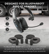 Blucoil EPMC-B550XT Replacement Ear Pad Cushions and Microphone Windscreens Kit for Blueparrott B550-XT Headset