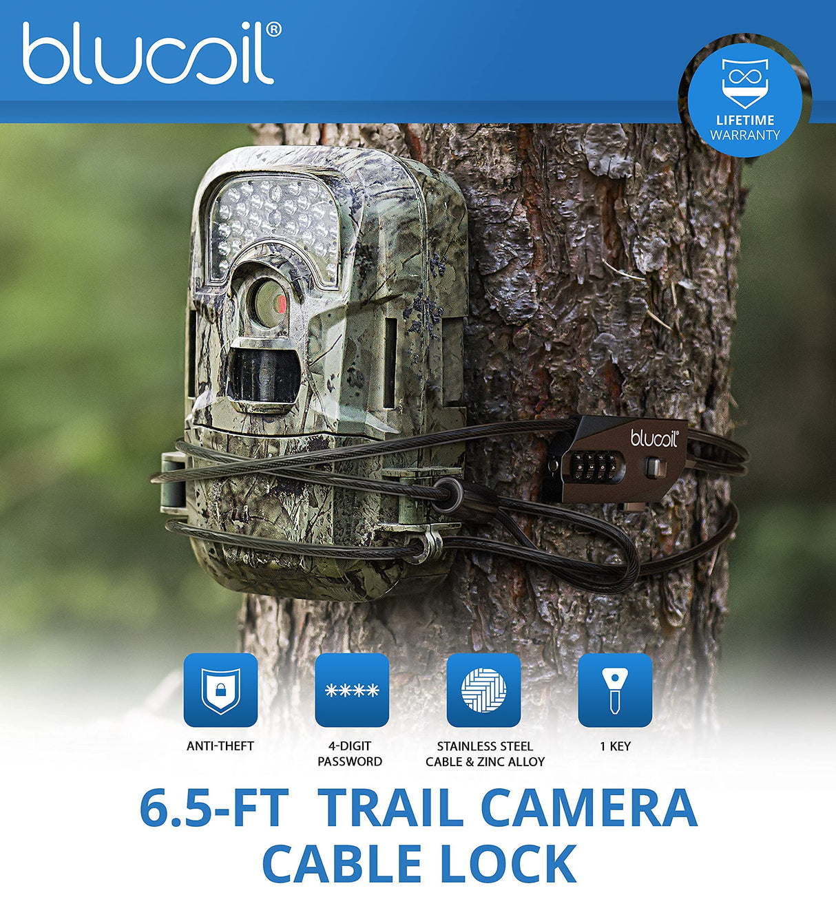 Browning BTC-7E-HP4 Recon Force Elite HP4 Trail Cameras for Outdoor Surveillance (2-Pack) Bundle with Blucoil 32GB SDHC Cards (2-Pack), 6.5' Cable Lock, 6 AA Batteries, and VidPro Card Reader