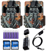 Browning BTC-6PXD Dark Ops Pro XD Trail Cameras for Outdoor Surveillance (2-Pack) Bundle with Blucoil 32GB SDHC Cards (2-Pack), 6.5-FT Combination Cable Lock, 6 AA Batteries, and VidPro Card Reader