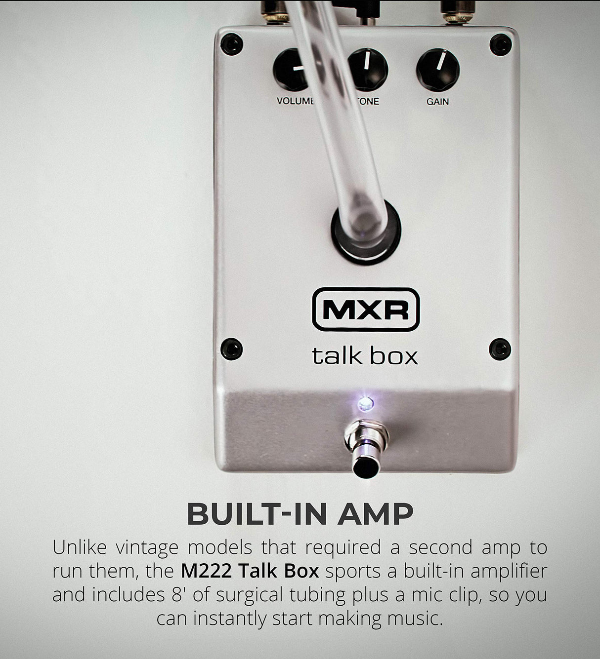 MXR M222 Talk Box with Built-In Amplifier Bundle with Blucoil 2-Pack of 10-FT Straight Instrument Cables (1/4in), 2-Pack of Pedal Patch Cables, and 4-Pack of Celluloid Guitar Picks