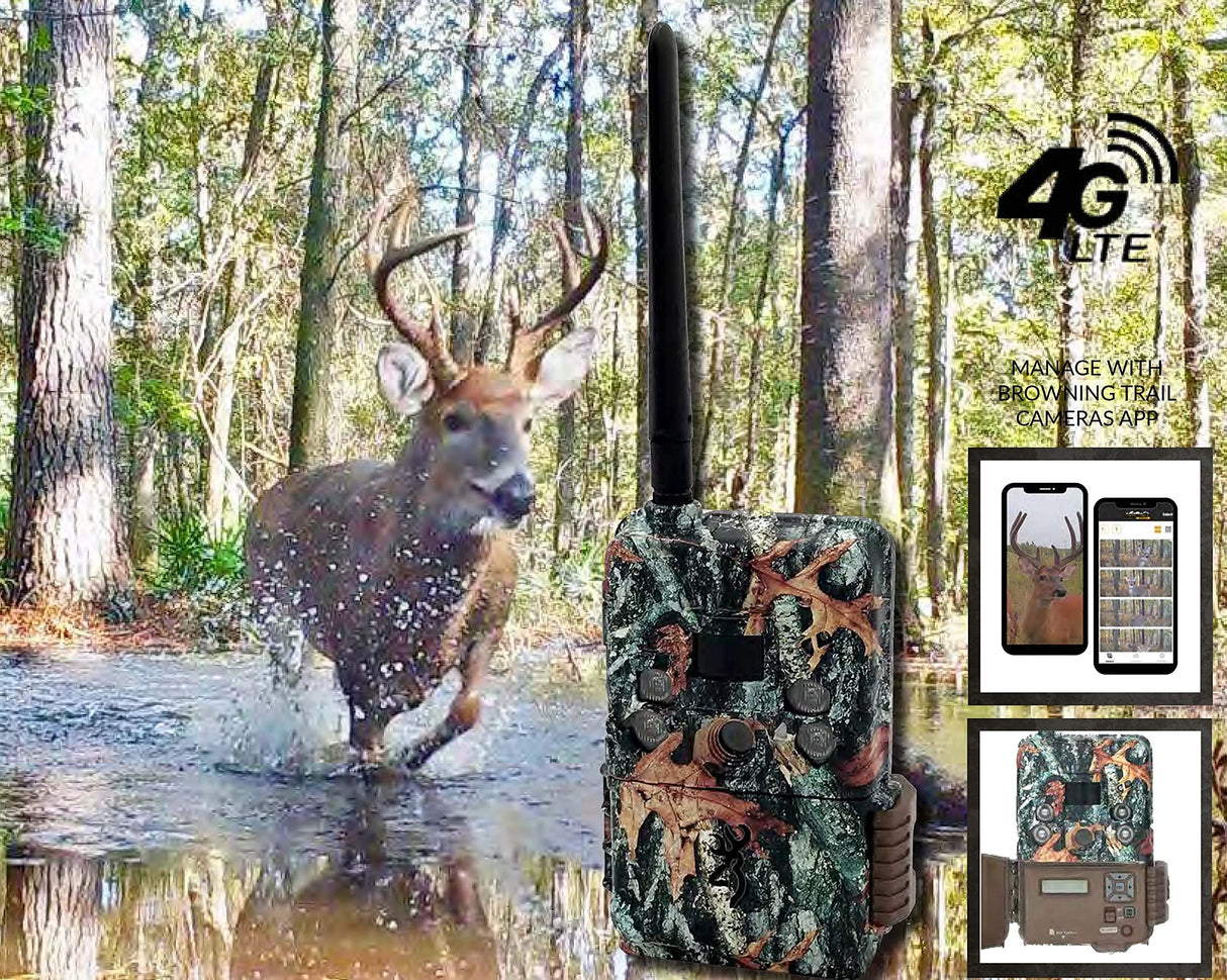 Browning BTC-DWPS-VZW Defender Pro Scout Cellular Trail Camera - Verizon Compatible Bundle with Blucoil 32GB SDHC Card, 4 AA Batteries, 6.5' Cable Lock, 5X Cable Ties, and VidPro USB Card Reader