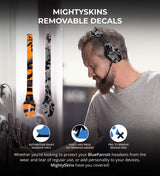 blucoil BlueParrott B550-XT Voice Controlled Bluetooth Headset Bundle with 2-Pack of MightySkins Removable Decal Stickers (Orange Tree Camo and Viper Urban) USB Wall Adapter