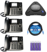 Moto rola ML1002D DECT 6.0 Expandable 4-Line Business Phone System with Voicemail, Digital Receptionist Bundle with Blucoil 4 AAA Batteries, 10' Cat5e Cable, and USB Conference Speakerphone